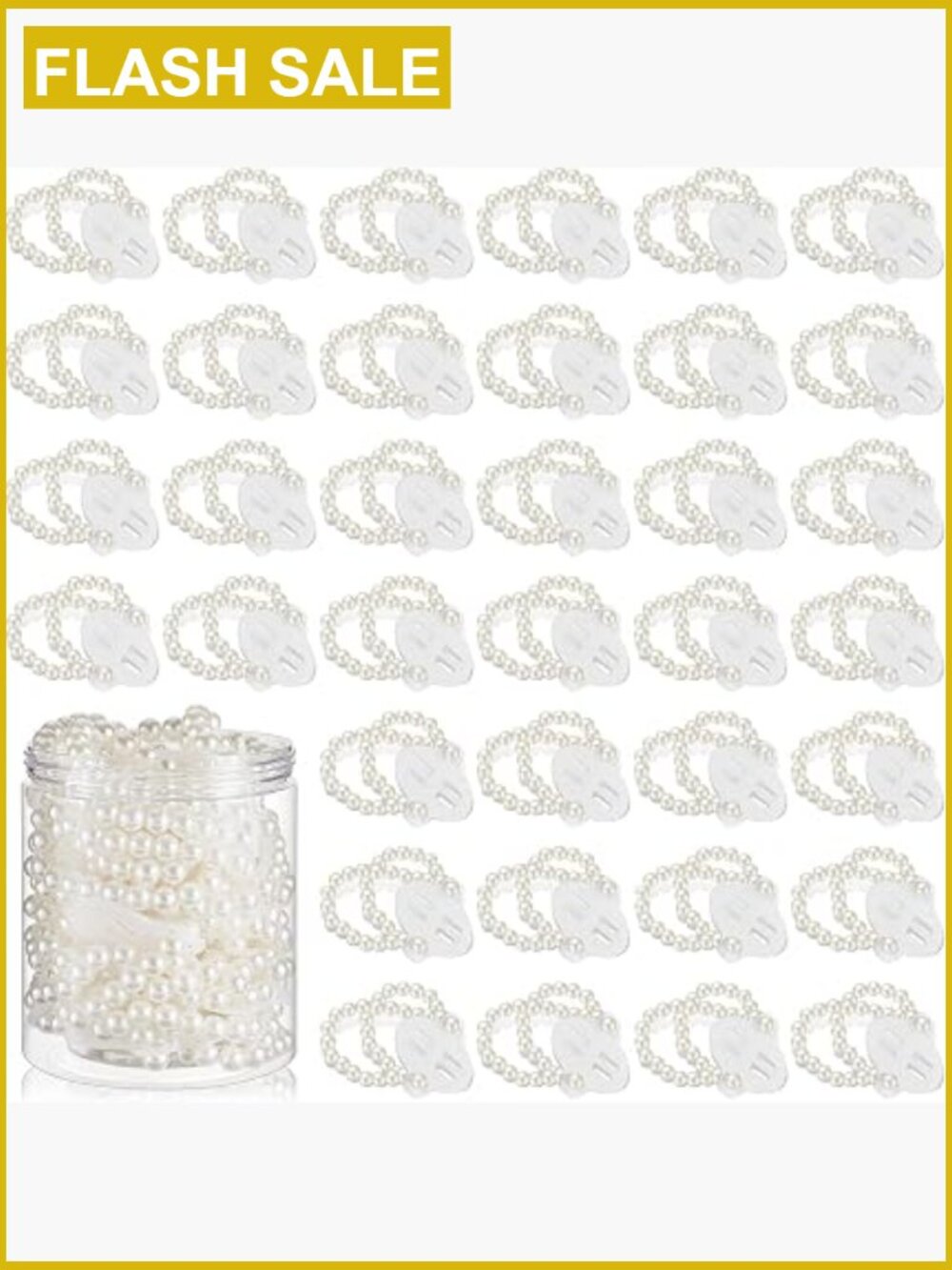 64 Pack Elastic Pearl Corsage Wristlets for Wedding Prom DIY Bracelets